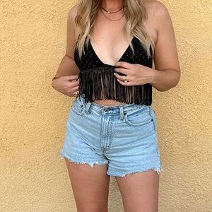 Windsor Rhinestone Fringe Halter Top